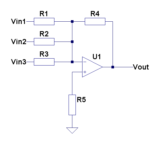 Summing inverting amplifier